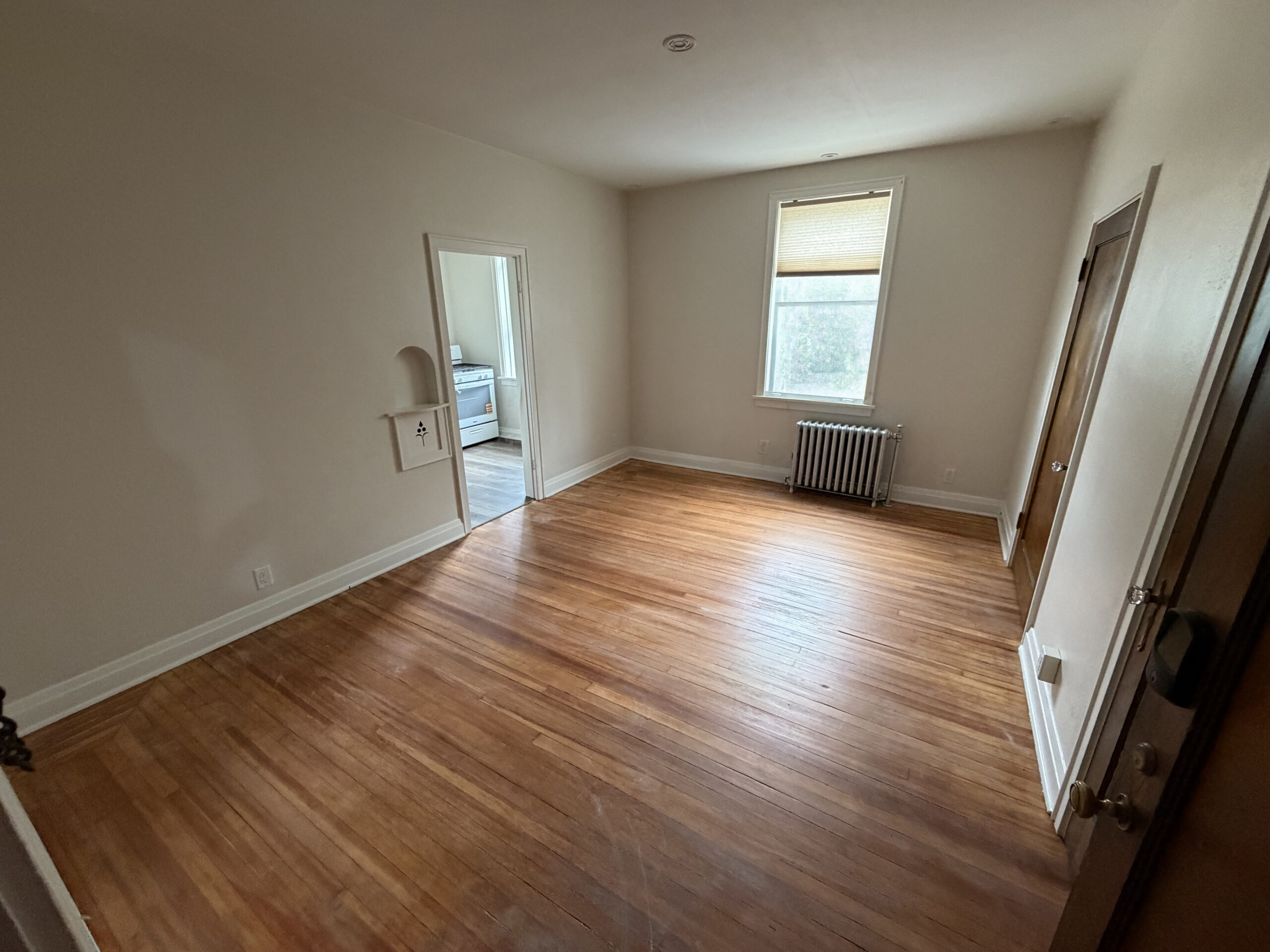 Unit 8: Studio Apartment with Full-Size Stove Kitchen, Private Bath & Two Closets at Holub Apartments in Northside Iowa City, IA