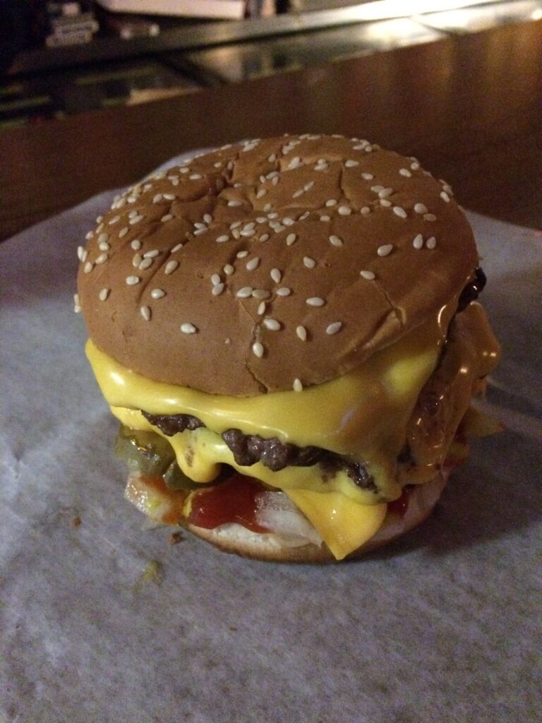 Cheeseburger at George's Buffet at 312 E Market St, Iowa City, IA 52245.